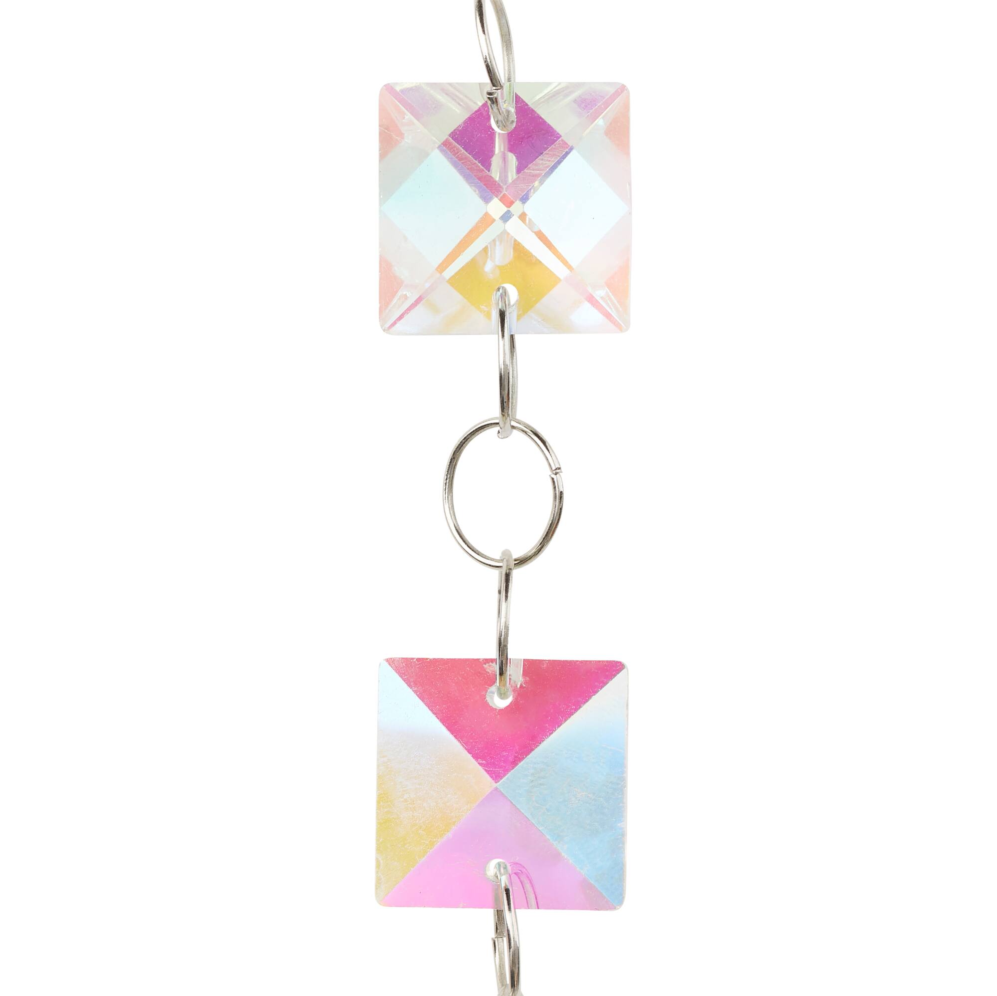 Crystal Aurora Borealis Square Glass Beads, 20mm by Bead Landing™